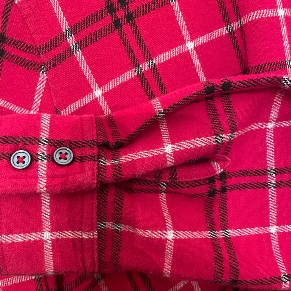 Lands End woman’s red plaid long sleeve top with stretch. Preowned in great cond - Picture 6 of 14